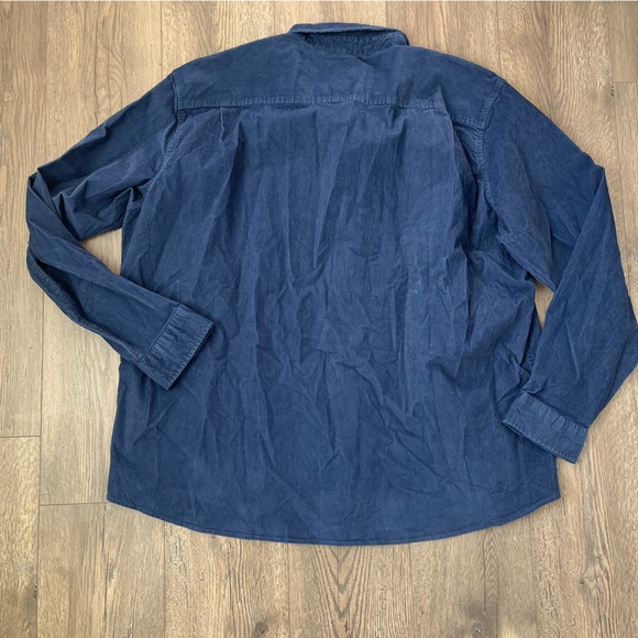 L.L Bean Men's Comfort Stretch Corduroy Shirt, Long-Sleeve Sz XXL NEW Navy - Picture 4 of 5